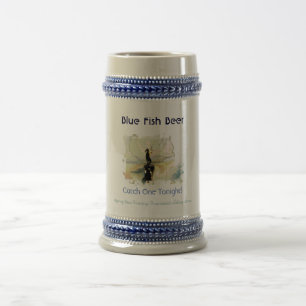 Chope À Bière Bière bleue Stein de poissons
