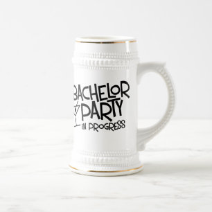 Chope À Bière Bière en cours Stein d'enterrement de vie de jeune