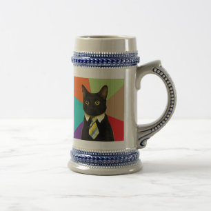 Chope À Bière Bière faite sur commande Stein de chat d'affaires