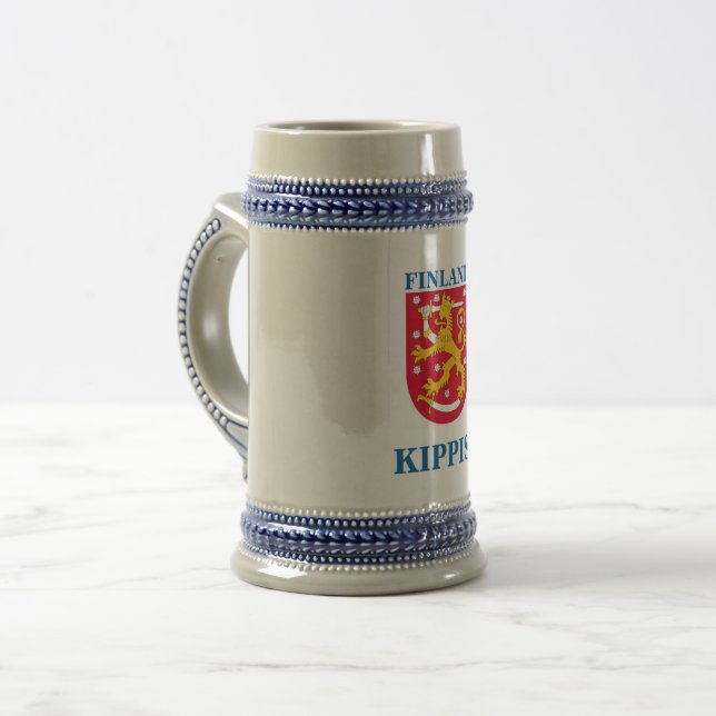 Chope À Bière Bière Stein avec la crête finlandaise (Devant gauche)
