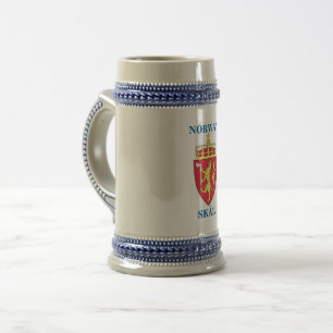 Chope À Bière Bière Stein avec la crête norvégienne et le SK