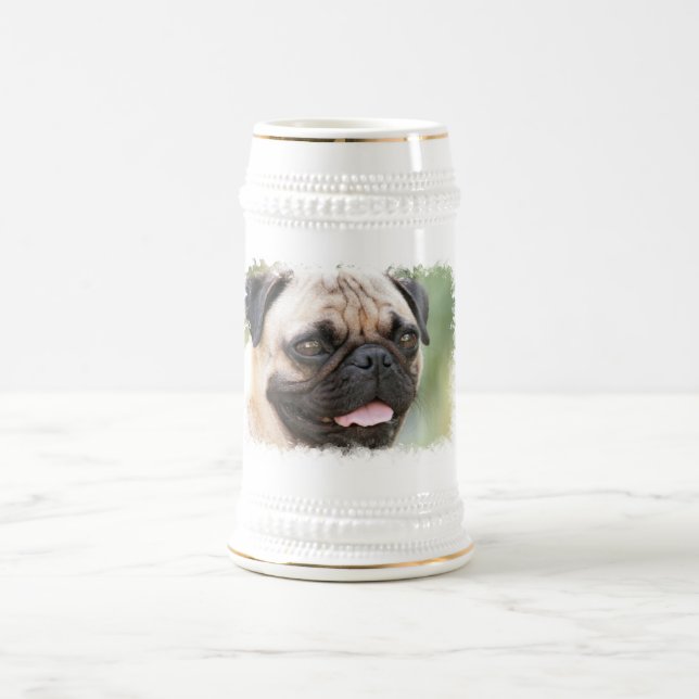 Chope À Bière Bière Stein de chien de carlin (Centre)