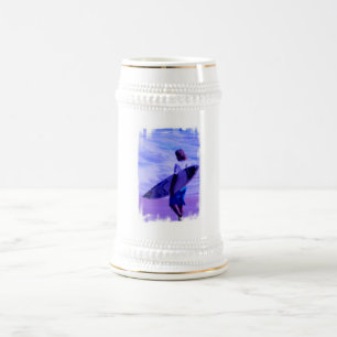 Chope À Bière Bière Stein de surfer de la Californie