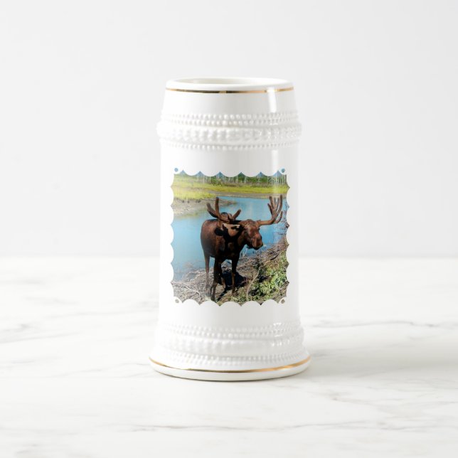 Chope À Bière Bière Stein d'orignaux de Taureau (Centre)