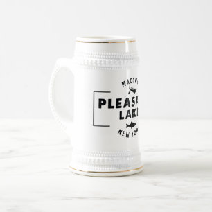 Chope À Bière Blanc agréable de lac/or Stein