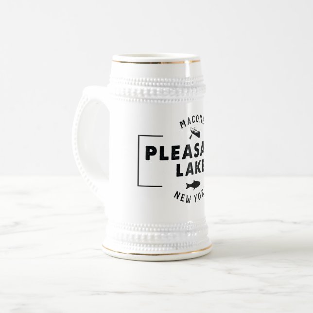 Chope À Bière Blanc agréable de lac/or Stein (Devant gauche)