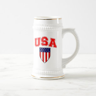 Chope À Bière Bouclier américain patriotique