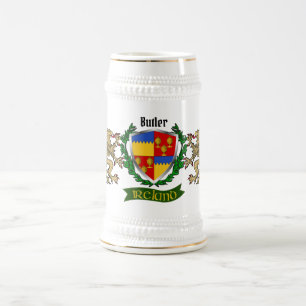 Chope À Bière Bouclier irlandais Butler personnalisé
