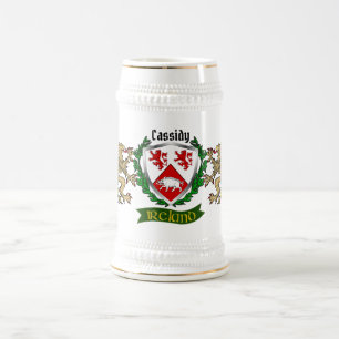 Chope À Bière Bouclier irlandais Cassidy/O'Cassidy Personnalisé