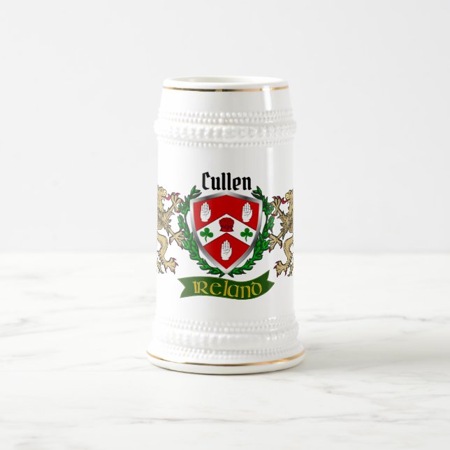 Chope À Bière Bouclier irlandais Cullen/O'Cullen personnalisé (Centre)