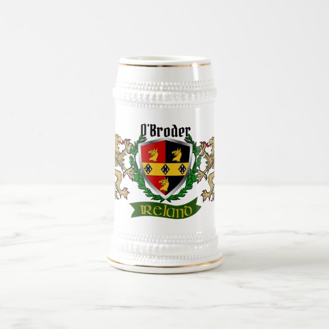 Chope À Bière Bouclier irlandais O'Broder/Broder (Centre)