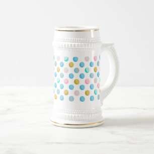 Chope À Bière Boue pastel à point Polka 650 ml