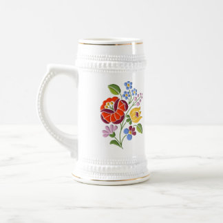 Chope À Bière Broderie de Kalocsa - art populaire hongrois