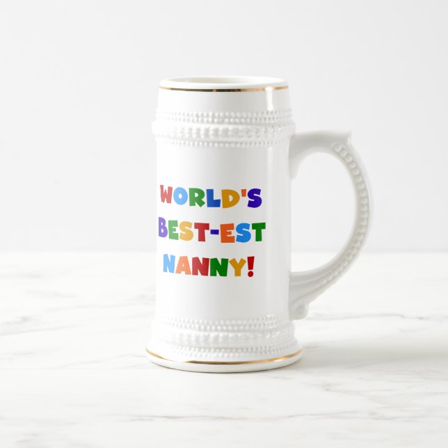 Chope À Bière Cadeaux de la meilleure nounou brillante du monde (Droite)