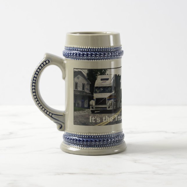Chope À Bière Camion Big Rig White Cargo pour Camionneurs & Enfa (Gauche)