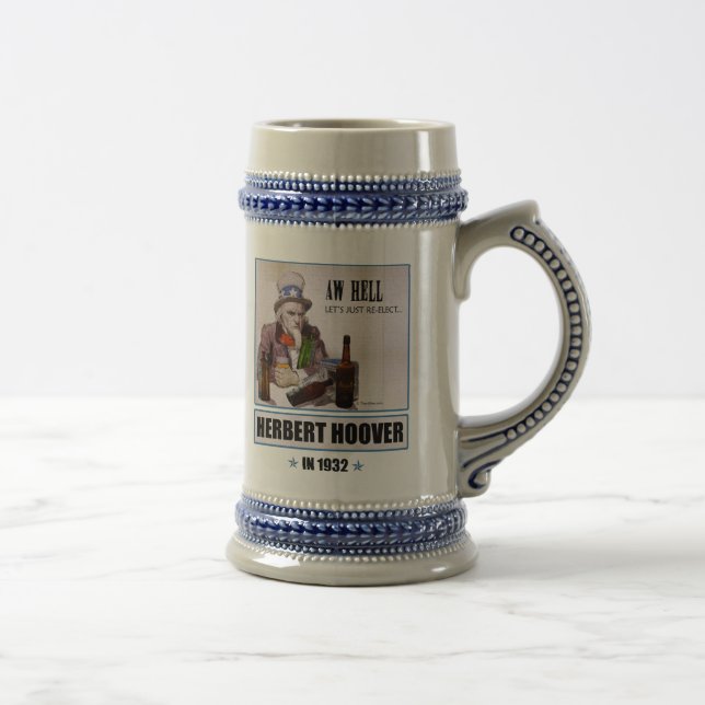 Chope À Bière Campagne Stein de Herbert Hoover 1932 (Droite)