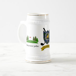 Chope À Bière Campbell Clan Badge & Tartan Golf personnalisé