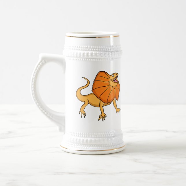 Chope À Bière Caricature de lézard à col frisé orange (Gauche)