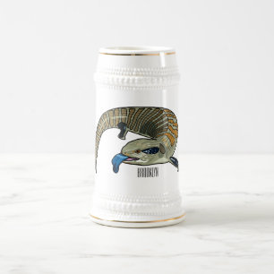 Chope À Bière Caricature en bleu