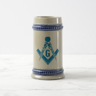 Chope À Bière Carré et boussole Stein de bleu