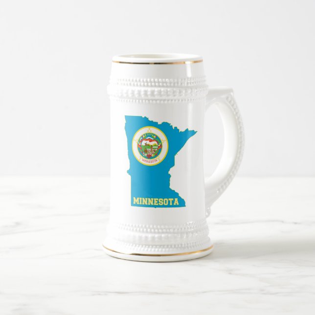 Chope À Bière Carte de drapeau d'état du Minnesota (Devant droit)