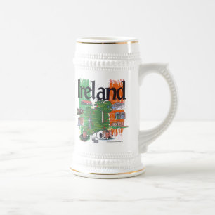 Chope À Bière carte de l'Irlande