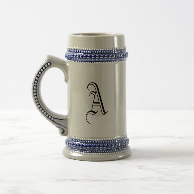 Chope À Bière Ceramic Custom Initial Monogrammed German (Gauche)