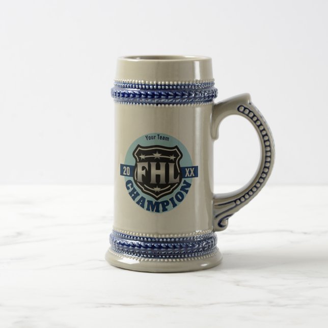 Chope À Bière Champion de Ligue de Hockey d'imaginaire -- Logo (Droite)