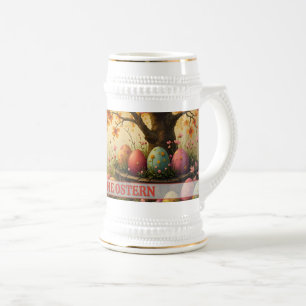 Chope À Bière Charme des fleurs printanières avec splendeur d'œu