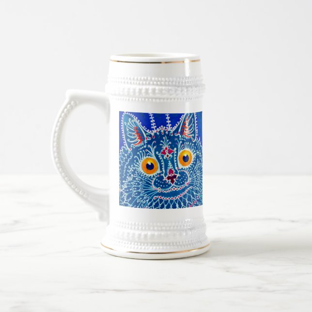 Chope À Bière Chat gothique bleu (Gauche)