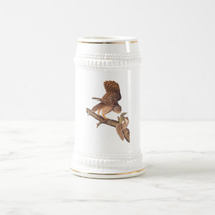 Chope À Bière Chouette barrée et audubon écureuil