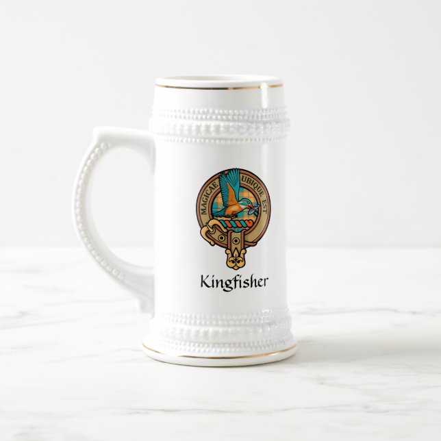 Chope À Bière Cimier Kingfisher sur Tartan Beer Stein (Gauche)