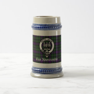 Chope À Bière Clan Abercrombie Crest Badge & Tartan Custom