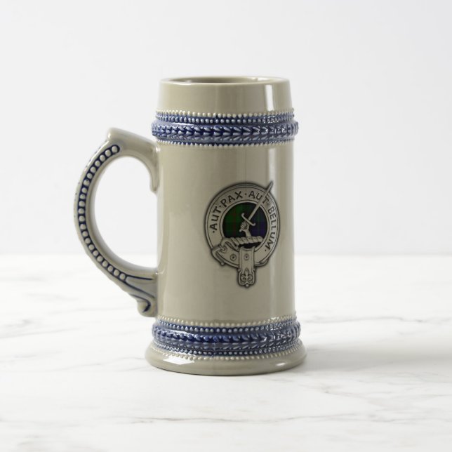 Chope À Bière Clan Gunn Crest & Tartan (Gauche)