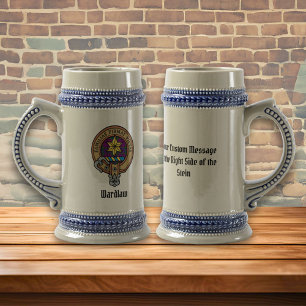 Chope À Bière Clan Wardlaw Crest sur Tartan