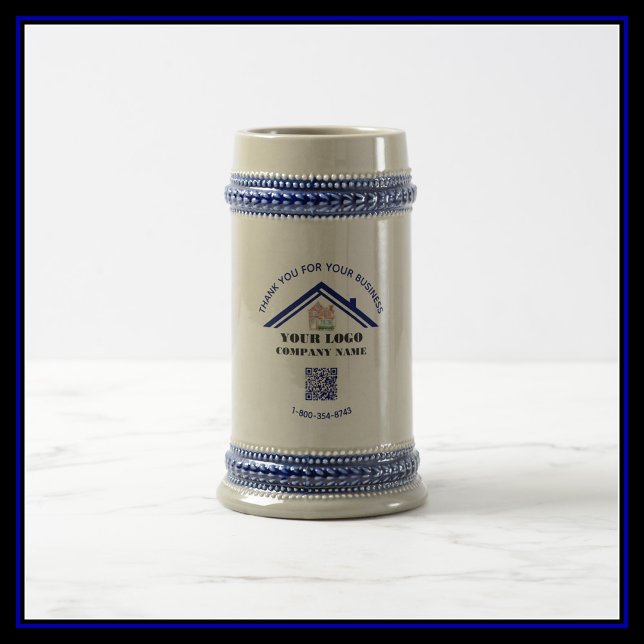 Chope À Bière Code QR personnalisé du logo du Merci d'affaires (Créateur téléchargé)