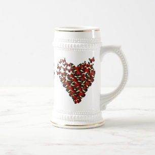 Chope À Bière Coeur papillon