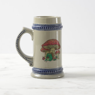 Chope À Bière Cottage Core Tricot de grenouille sous Champignons