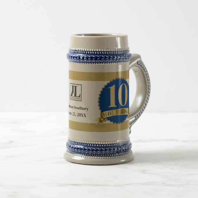 Chope À Bière Couleur personnalisée UNIVERSEL employé anniversai (Devant droit)