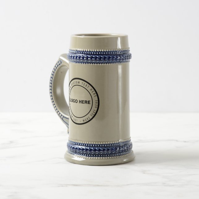 Chope À Bière Custom Logo & Text Beer Glass | Personalised Gift (Devant gauche)