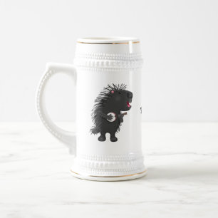 Chope À Bière Cute drôle porc-épic avec dessin animé de banjo