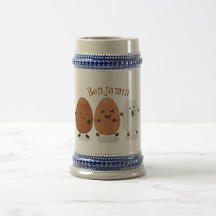 Chope À Bière Cute kawaii oeufs humoristique dessin animé