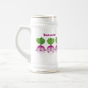 Chope À Bière Cute turnip légumes trio chanter dessin animé