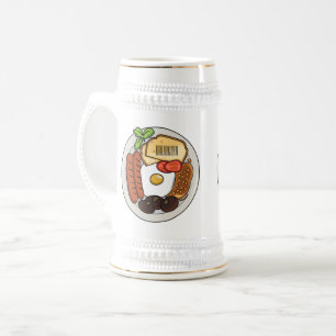 Chope À Bière dessin animé du petit-déjeuner anglais