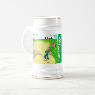 Chope À Bière Deux Dessins de golf amusants au nom du récipienda