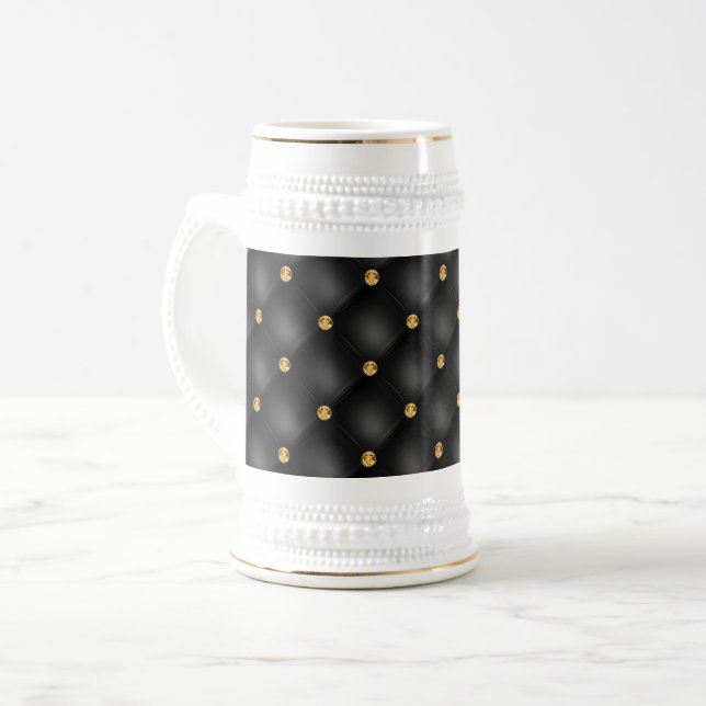 Chope À Bière Diamant d'or Noir Tufté (Devant gauche)