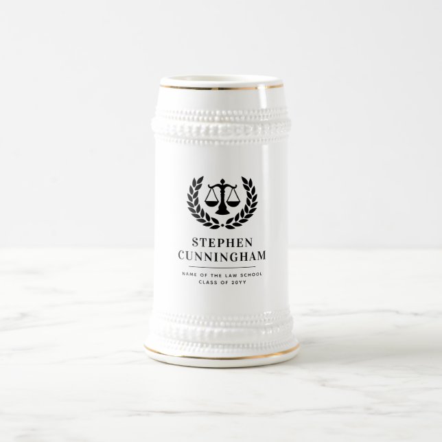 Chope À Bière Diplôme de droit moderne personnalisé (Centre)