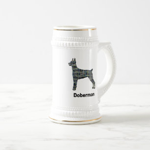 Chope À Bière Doberman Pinscher Chien Cute Silhouette Grille