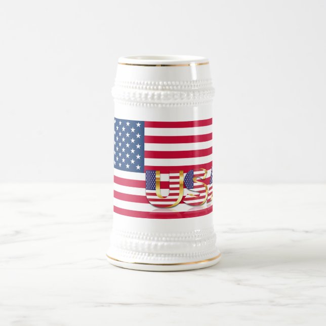 Chope À Bière Drapeau américain patriotique Beer Stein USA (Centre)