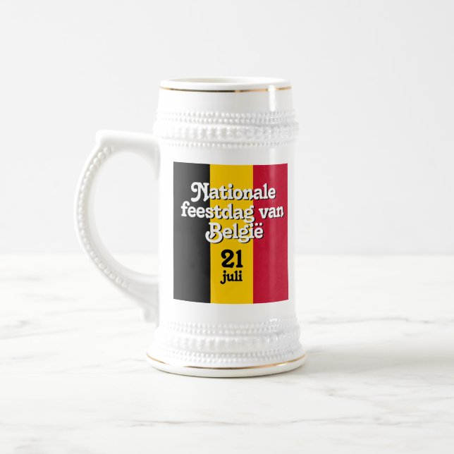 Chope À Bière Drapeau belge néerlandais Fête nationale van Belgi (Gauche)